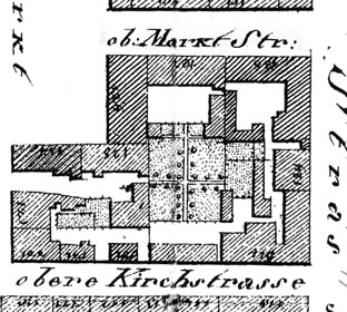 Grundstück C.F.Eckhardts, Ludwigsburg, zw. Oberer Marktstr. und Oberer Kirchstr.